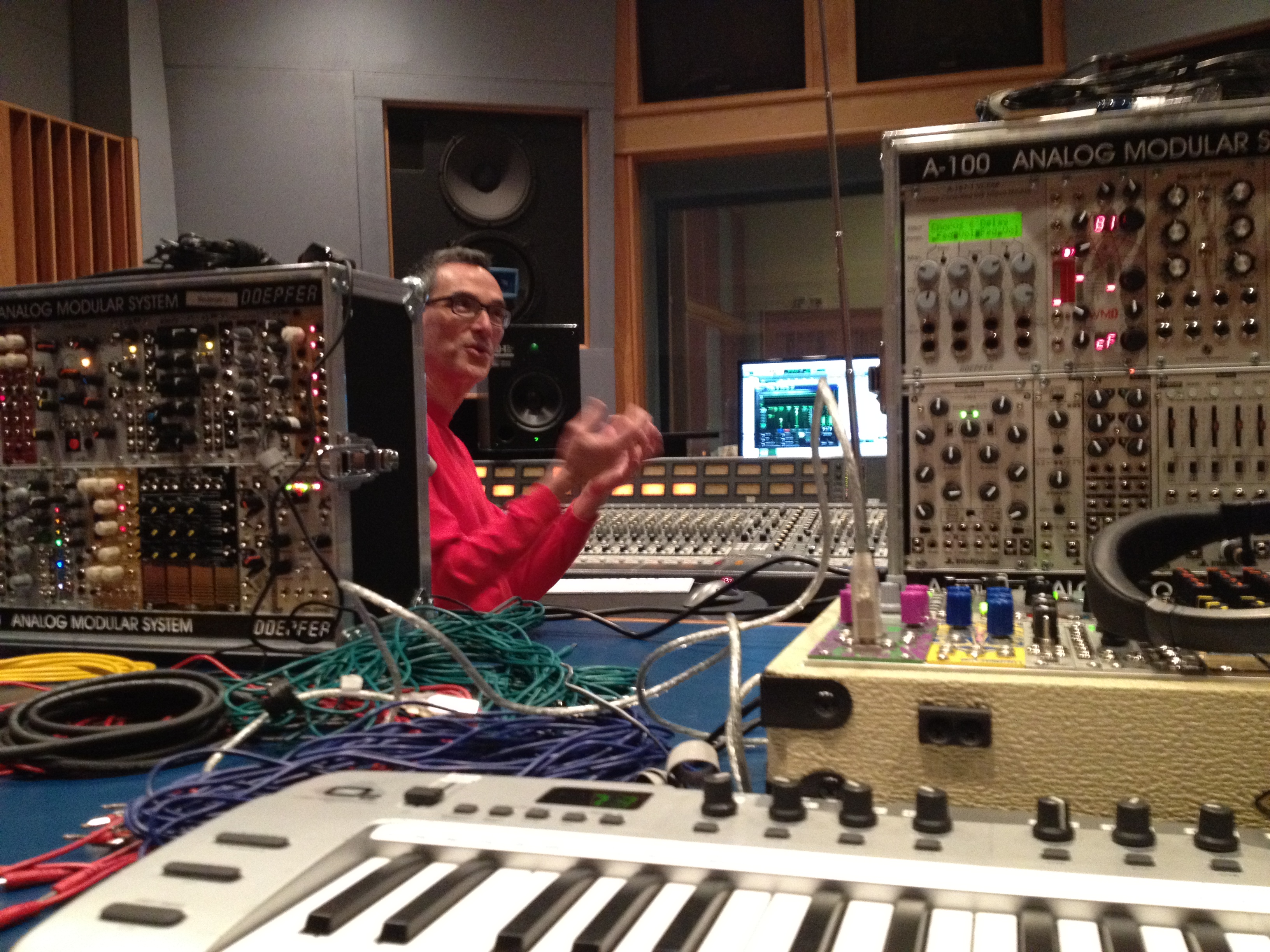 Lee Ray with modular synths at Open Path